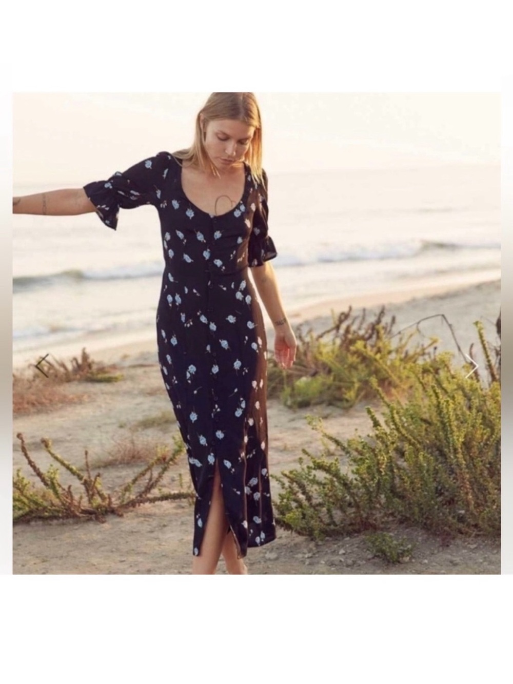 Christy Dawn Lennon blue floral print dress